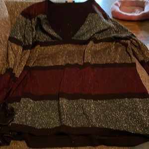 Venus Sparkly V neck lightweight sweater - multi - size 3X